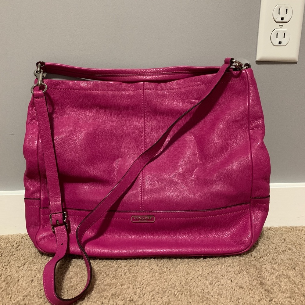 Coach Fuchsia Pink Leather Shoulder Bag